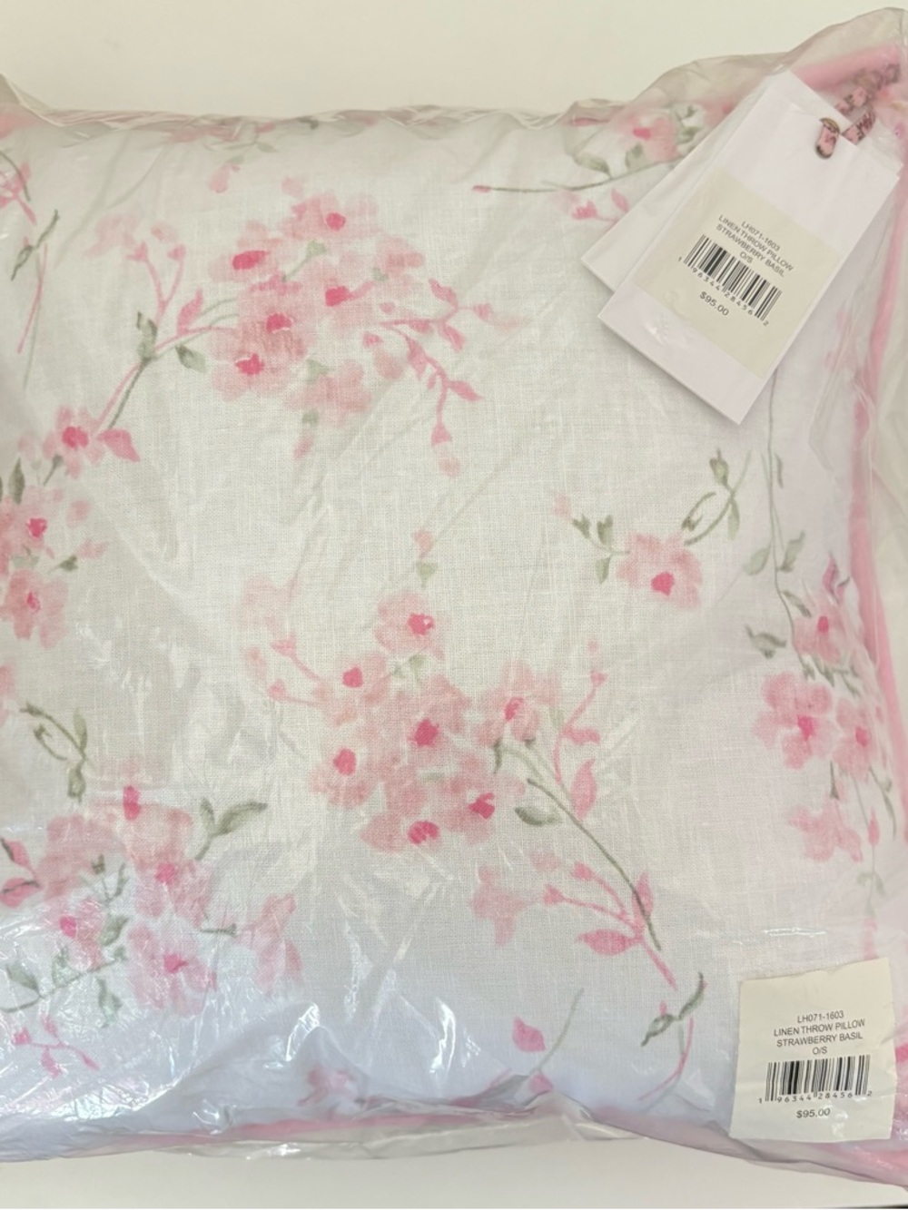 NWT Loveshackfancy linenthrow pillow strawberry basil